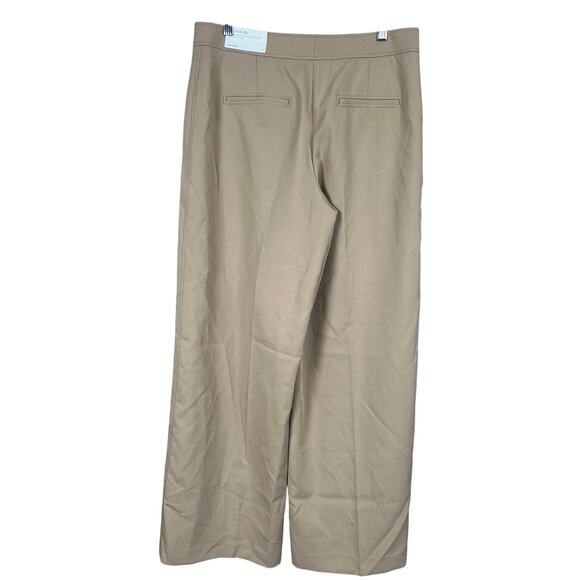 Ann Taylor NWT The Wide Leg High Rise Polyester Size 8 Beige - Picture 2 of 8